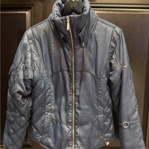 NILS Navy Quilted Jacket with Zipper